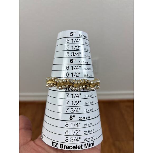 B14 Coro Faux Pearl Link Bracelet Audrey Hepburn Style Vintage Old Hollywood - Picture 10 of 12